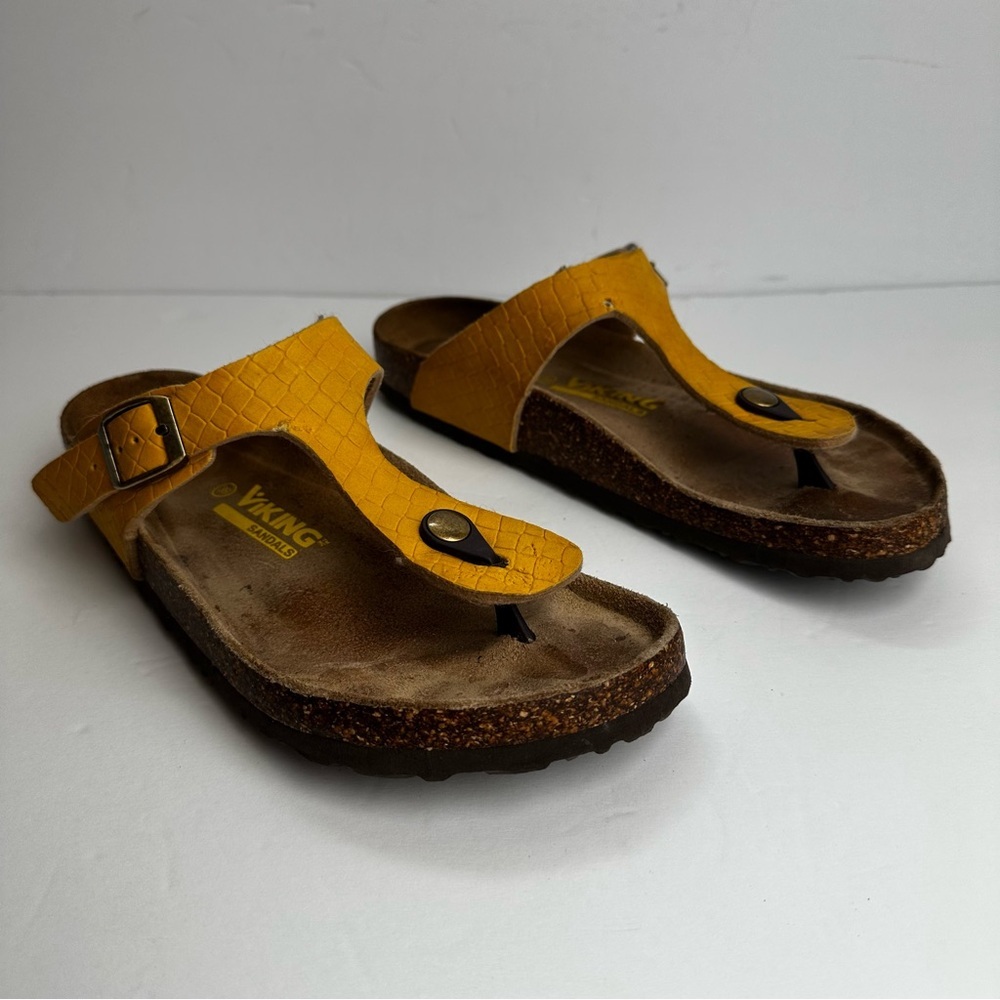 Viking Laguna Sandals Women's Size 8 or Men's 6 EU 39 Shoes Yellow Flaws Buckle